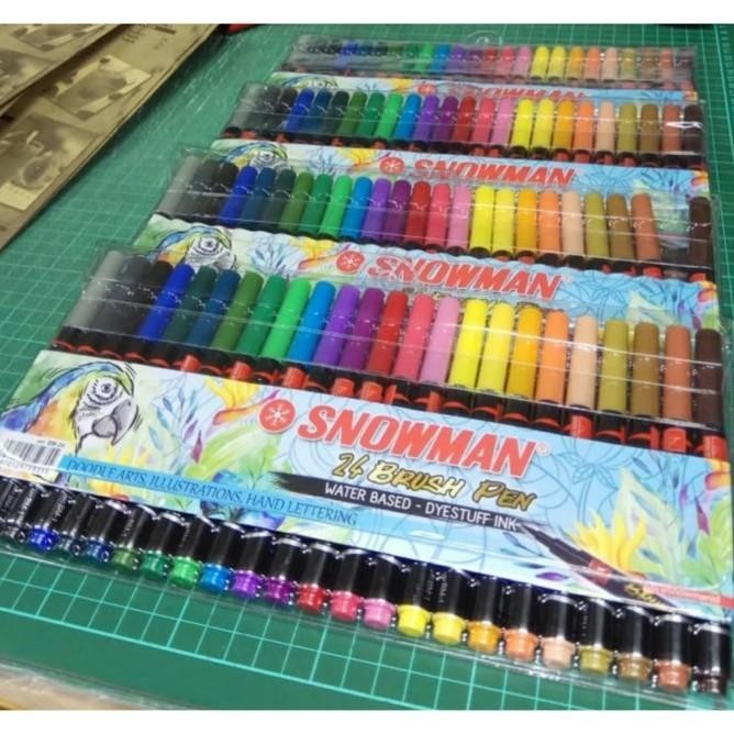 

Brush Pen / Brushpen 24 Warna Colour Snowman Bm-24 |Murah