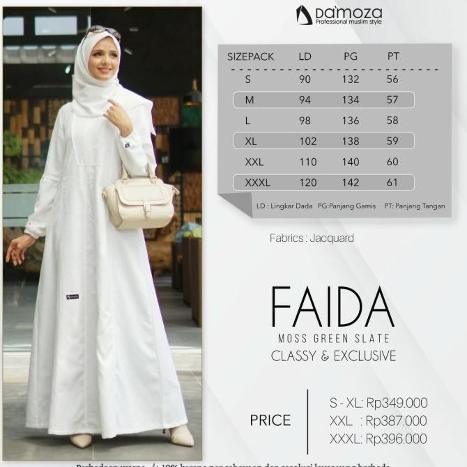 Gamis Faida By Damoza Putih Terbaik