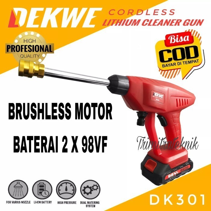 Steam Dua Baterai Cordless Jet Cleaner Dekwe Dk301 Brushless Motor Termurah