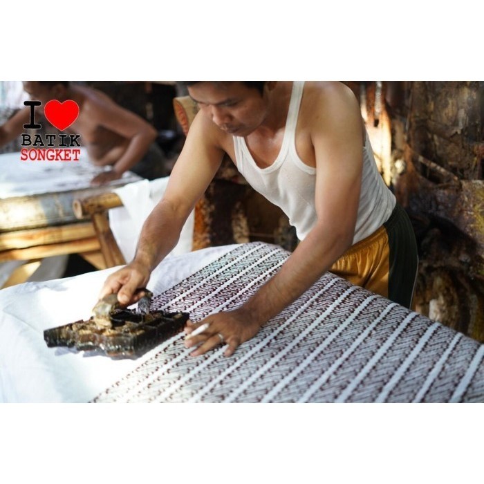 Viscos Piring Selampad Motif 5 Viskos Viscose Bahan Kain Batik Biru