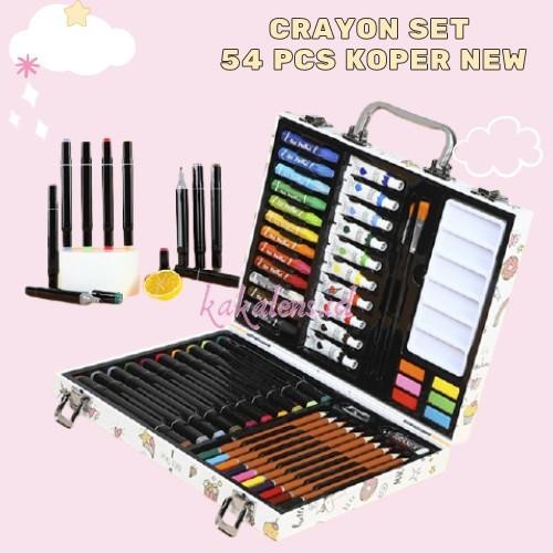 

Set Alat Gambar Anak Tulis Lukis Koper Box Jingjing Crayon Art 54 Pcs