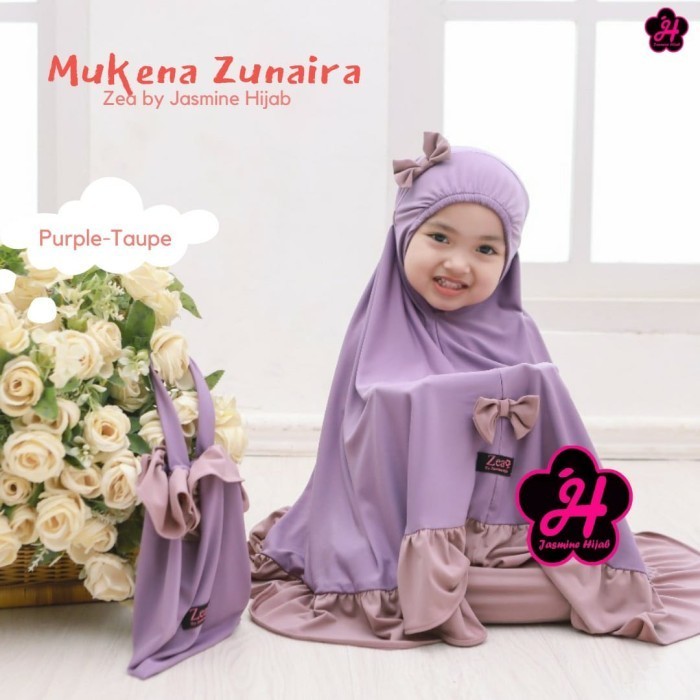Mukena Zunaira Purple-Taupe Zea By Jasmine Hijab