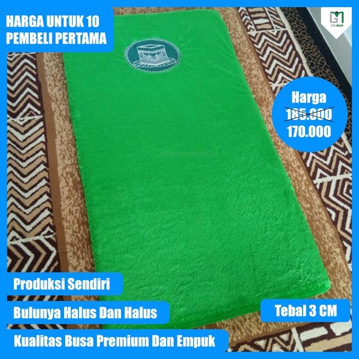 Sajadah Tebal Busa Empuk Sajadah Tebal Warna Hijau Rumput Sajadah Pria