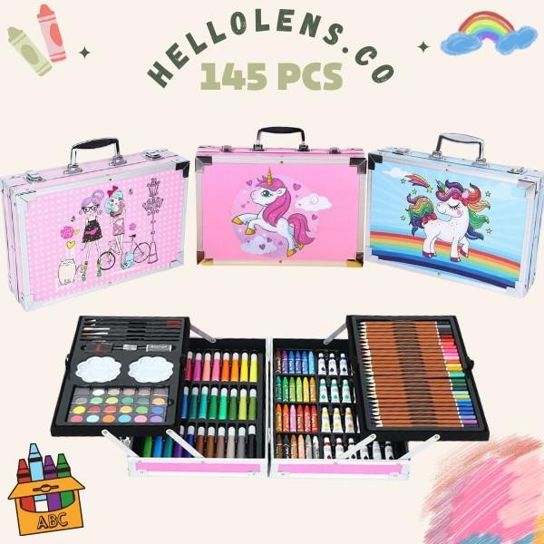 

Crayon Set 145 Pcs Model Koper Jinjing | Set Lukis Anak 145 Pcs Import