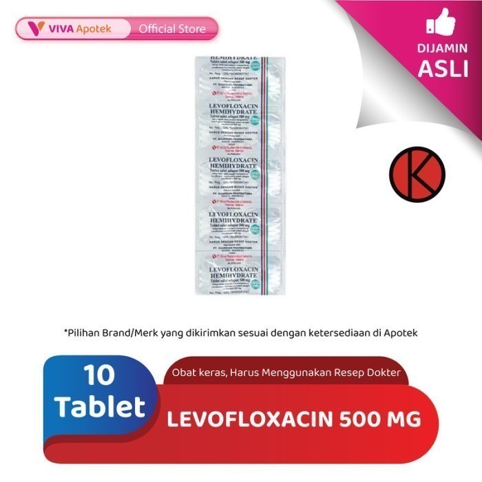 Levofloxacin 500 mg / Antibiotik / Infeksi Bakteri (10 Tablet)