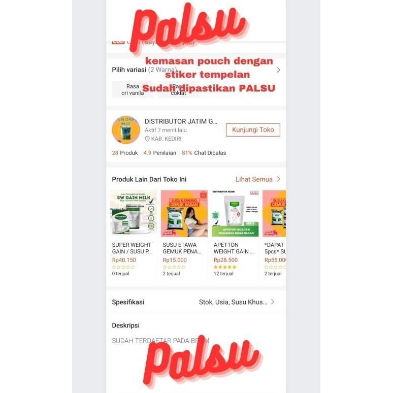 

Ramadhan Sale Sw Gain Milk/ Susu Penggemuk Badan / Susu Penambah Berat Badan Ampuh Cepat Original Original