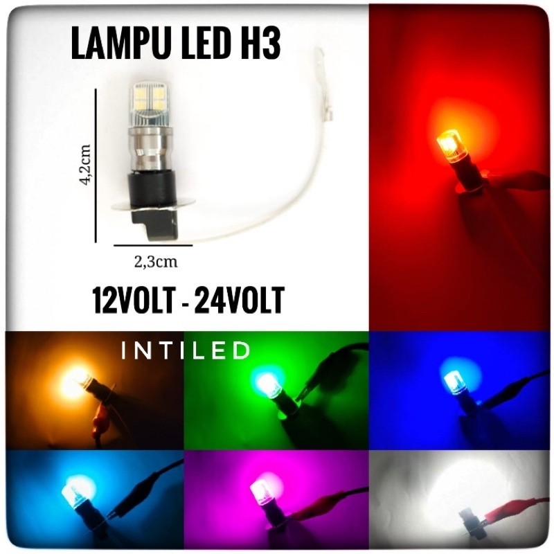 UYUI 12V-24V LED H3 Banyak Pilihan Warna Foglamp