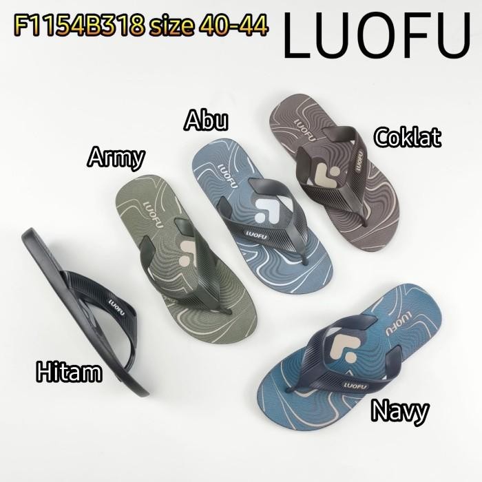 F1154B318 LUOFU ORIGINAL SANDAL JEPIT PRIA SENDAL COWOK KARET IMPORT