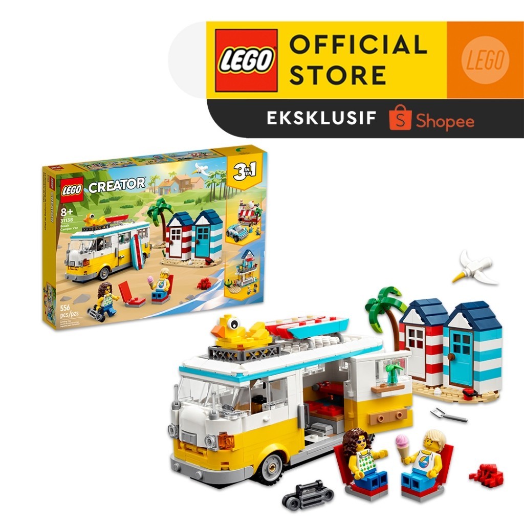 LEGO Creator 31138 Beach Camper Van (556 Pieces), Building Block, Toys, Bricks
