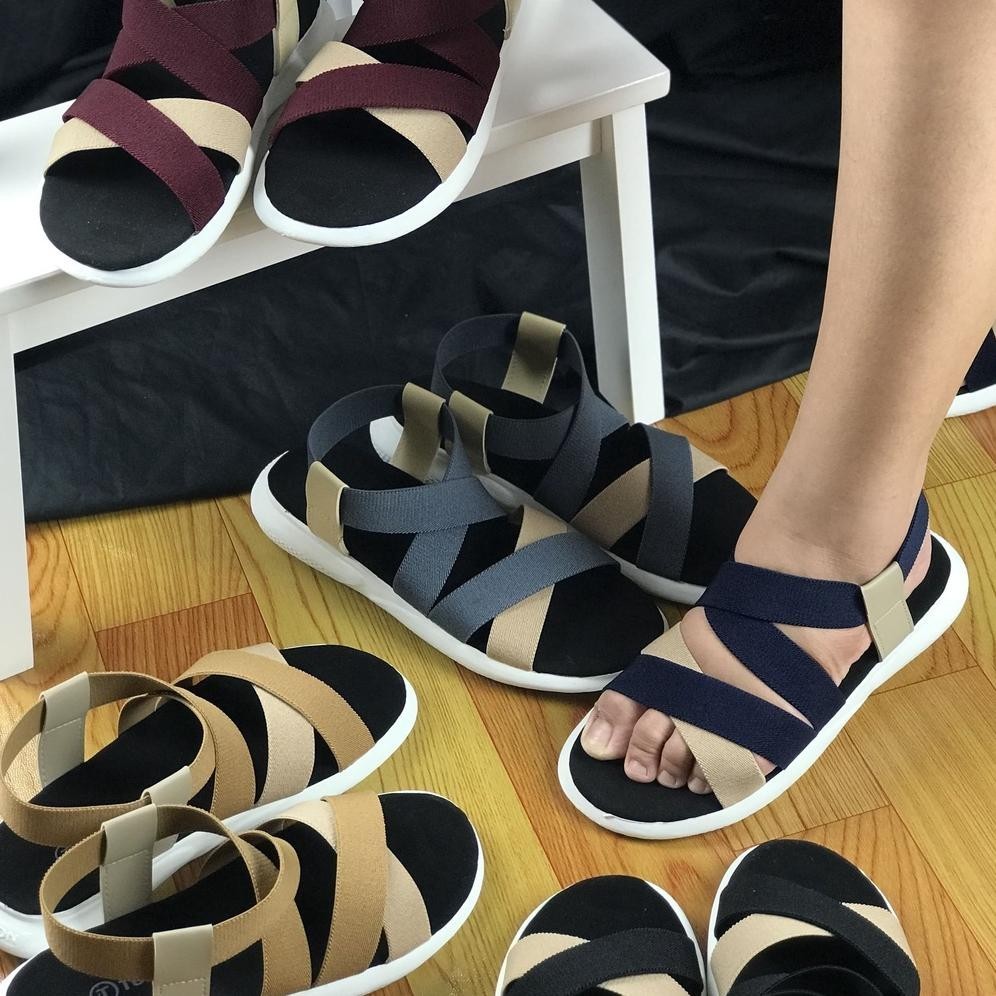 Flash Sale Sepatu Sandal Wanita Karet Silang Elastis Cod