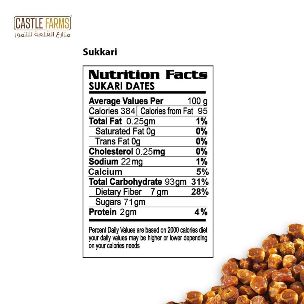 

Castle Farms Kurma Sukari Kemasan Ember 850 Gram Barangbaru
