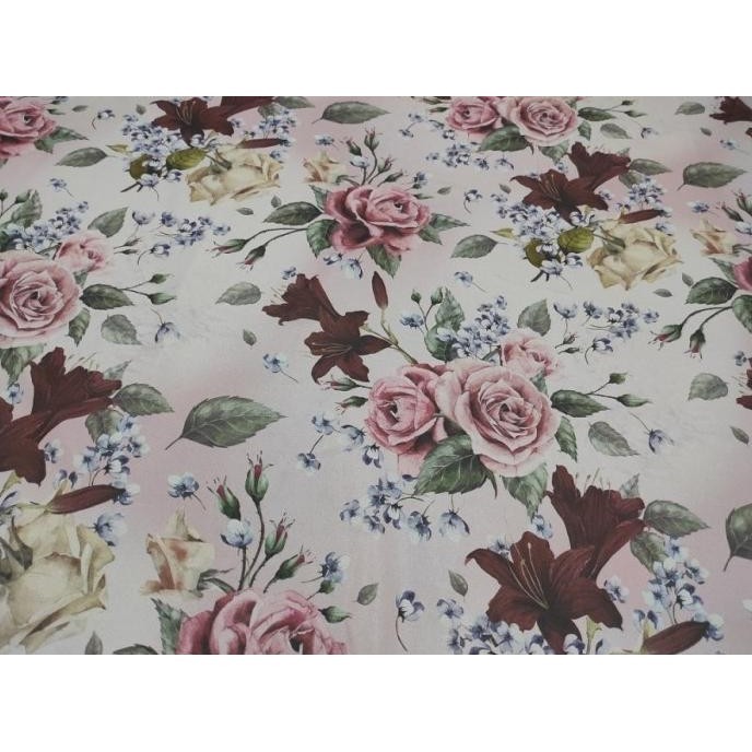 

Ready Kain Print Bunga Sutra / Kain Sutra Ity Crepe -Laurel Flower (0,5 Mtr) Stok Terbatas