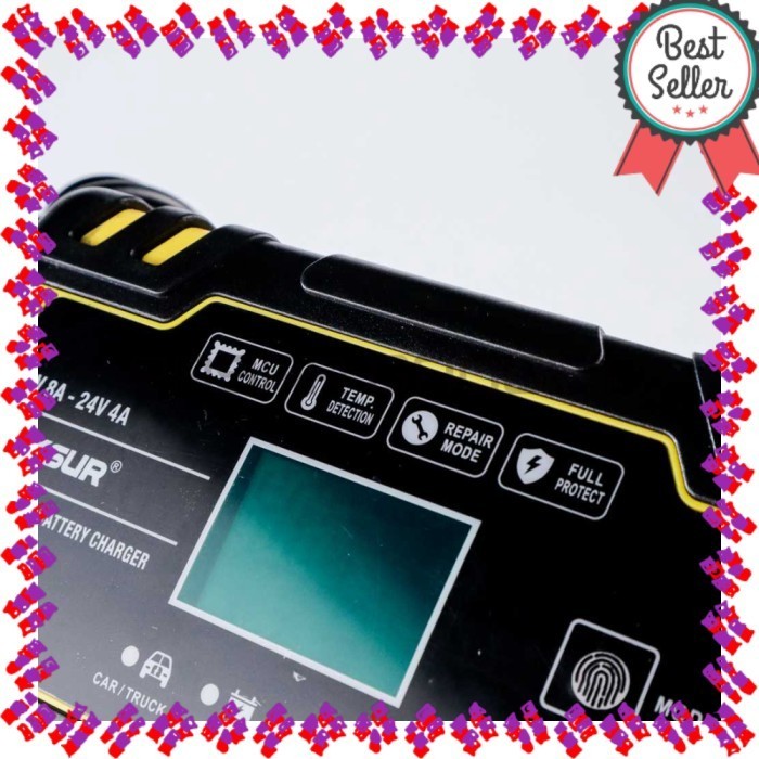 FOXSUR Charger Aki Mobil Motor 130W 1224V 150Ah with LCD - FBC122408D
