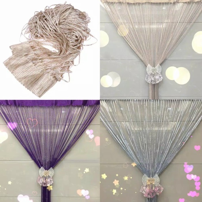 Fc Tirai Dengan Manik-Manik Kristal