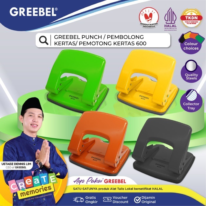 

Greebel Punch 600/Pembolong Kertas/Perforator Atk/Kapasitas 1000 Tekan