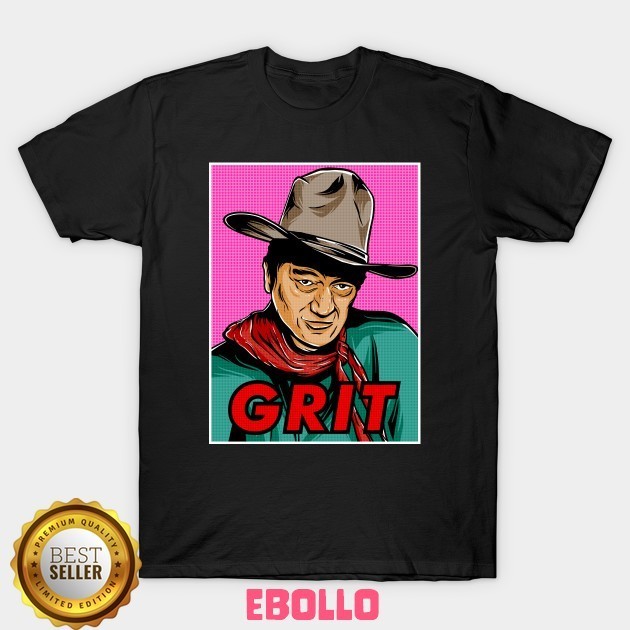 Baju Kaos Tshirt Grit Celebrity Cowboy John Wayne 7 Distro Cotton Combed Premium Kaos Pria Wanita An