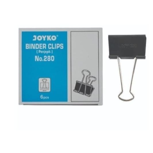 

Binder Clip 280 / Jepit Klip Kertas Document Jumbo-1 Box Isi 6 Pcs