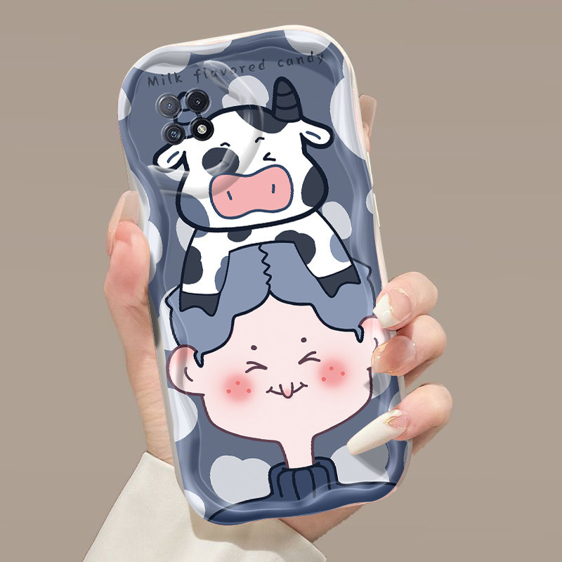 Casing Hp OPPO A73 5G OPPO A72 5G OPPO A53 5G Case pola sapi dan perempuan Softcase tahan guncangan 
