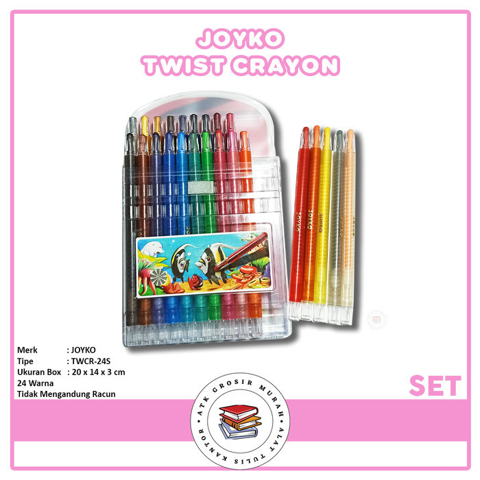 

Joyko - Krayon Putar 24 Warna Twist Crayon Twcr-24S - Set