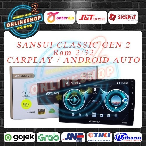 Terlaris Head unit Android 10 inch Sansui Classic SA5200i Gen2 Ram 2/32 play