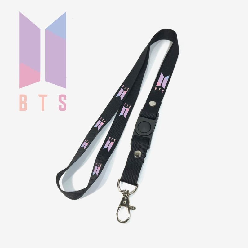 

Tali Lanyard BTS / Lanyard Hitam Premium lanyard band KPop Korea style / gantungan kunci / gantungan id card / gantungan flashdisk / nametag hp name tag / gantungan pengait handphonea