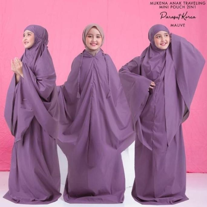 Cod Mukena Rainbow Traveling Mini Pouch Pelangi Size Anak Remaja