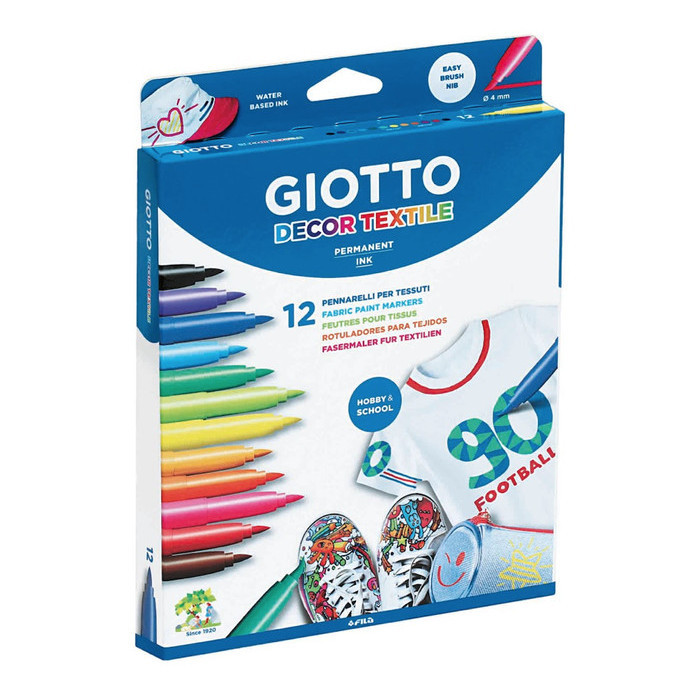 

Spidol Kain Marker Kain Giotto Decor Textile Set 12 Warna / Box