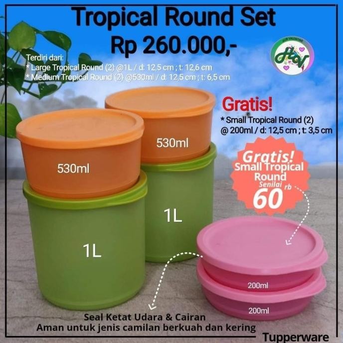 Toples Tupperware//Tropical Round Set