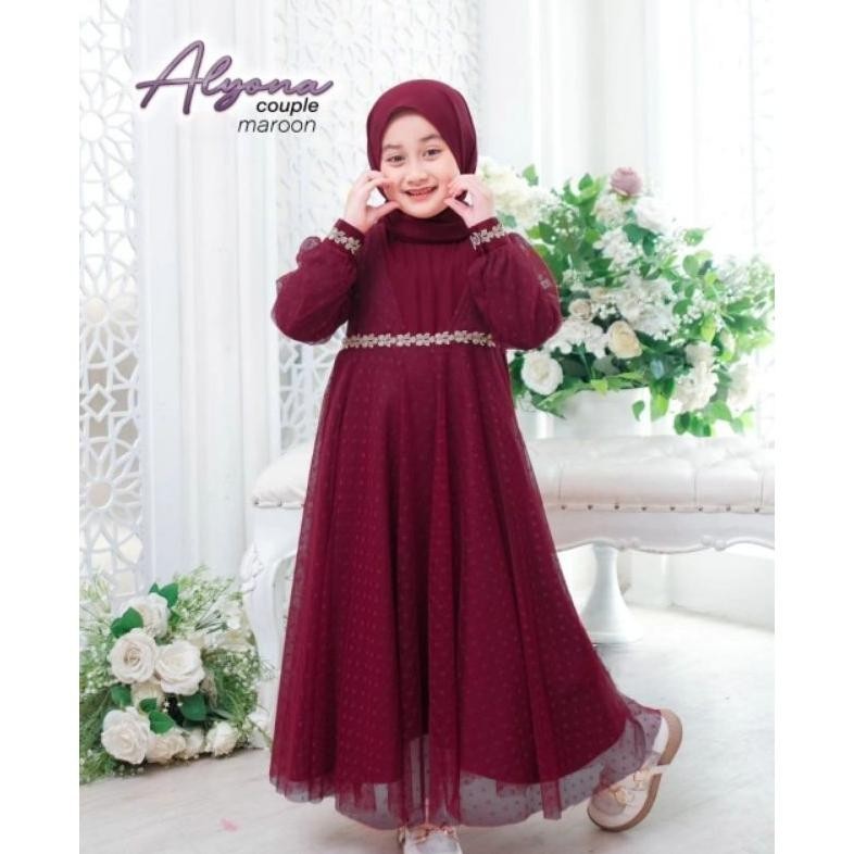 Big Sale Modena Collections Gamis Putih Mewah Anak Perempuan Kekinian Umur 7 8 9 Tahun Alyona Dress 