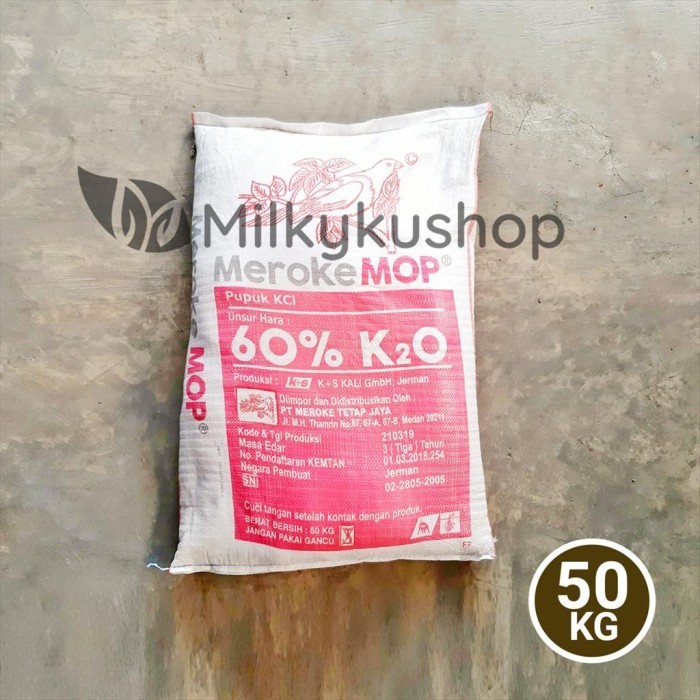 PUPUK MEROKE MOP KCL 50 KG KEMASAN PABRIK VIA GOSEND GRAB