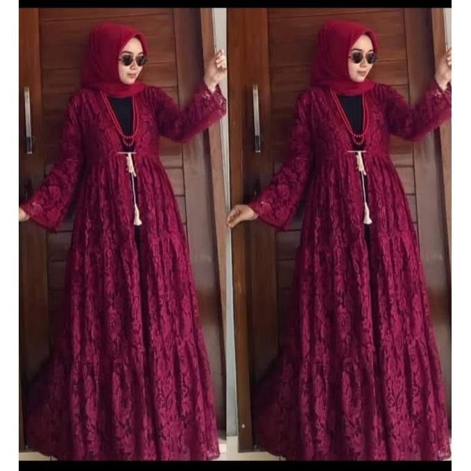 DRESS OUTER BRUKAT /BRUKAT GLITER/OUTER BRUKAT PANJANG /OUTER DRESS WANITA KEKINIAN TERMURAH TERLARI
