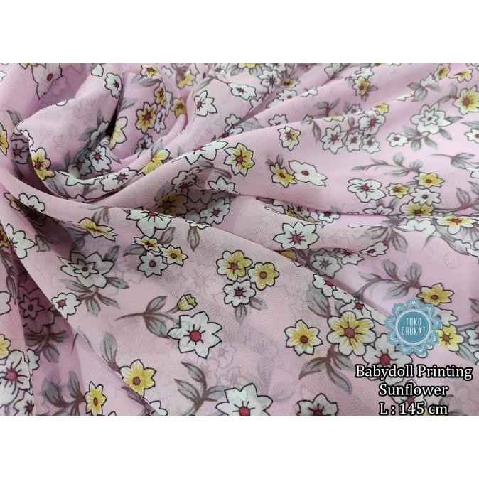 

Kain Babydoll Printing / Babydoll Sutra 003 Sunflower (Per 0,5 Meter) Best Seller