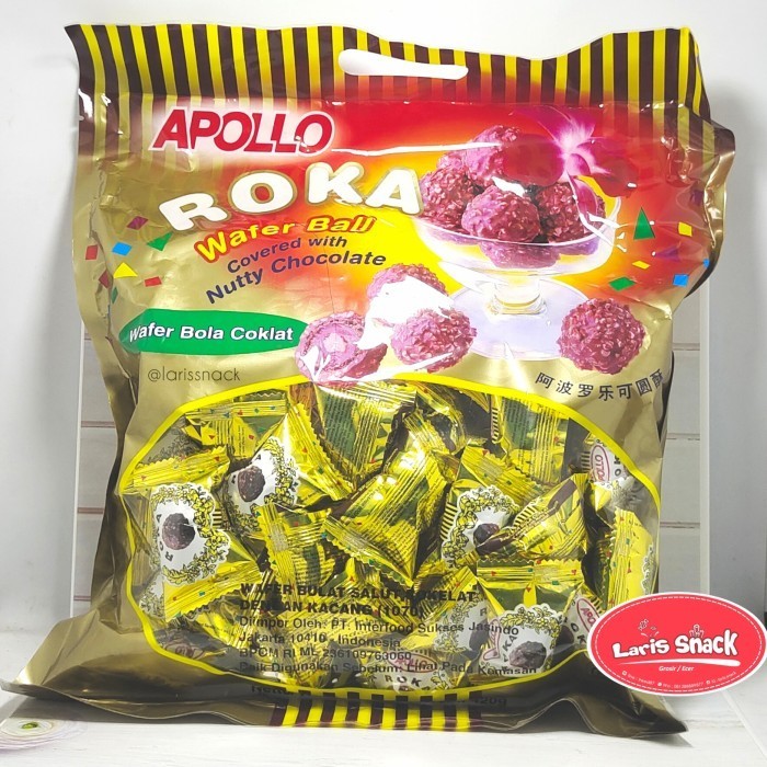 

TERBARU Apollo Roka Coklat isi 70 Pcs 420gr Wafer Bulat Balut Kacang