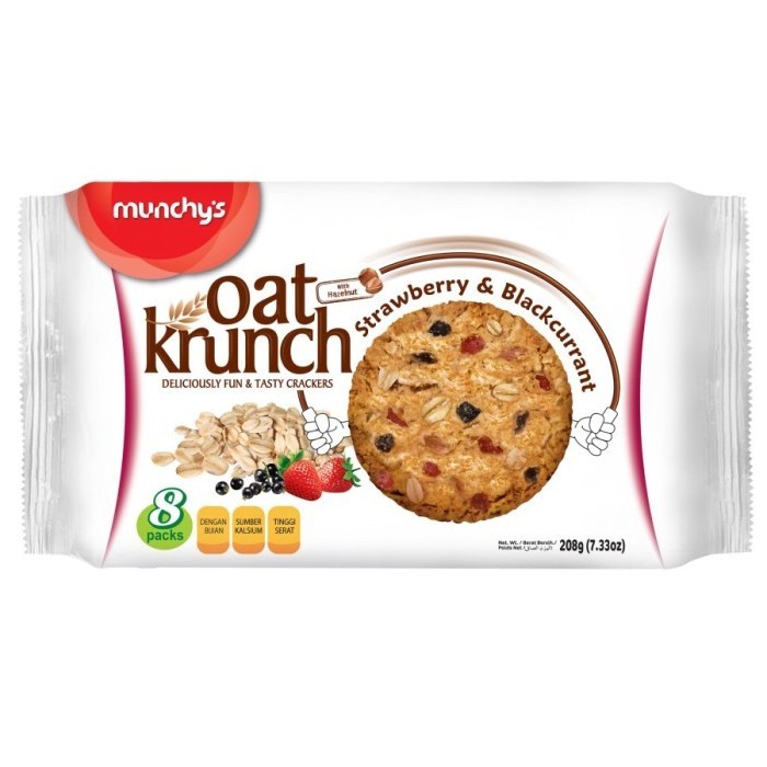 

TERUJI Munchy's Oat Krunch Strawberry & Blackcurrant 208 g Biskuit Munchys
