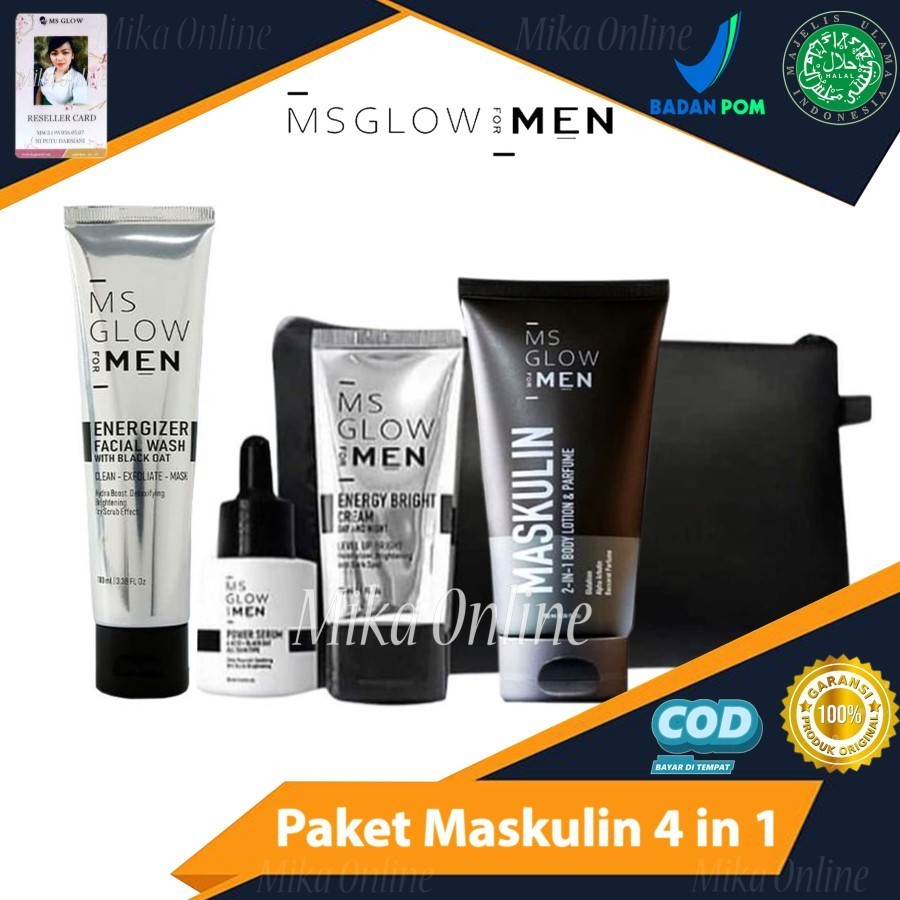 MS GLow Men Paket Maskulin 4 in 1 Original MSGlow