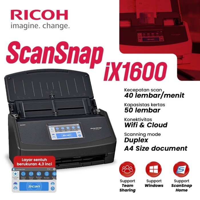 Ricoh/Fujitsu Scanner Scansnap Ix1600 Scansnap Ix 1600