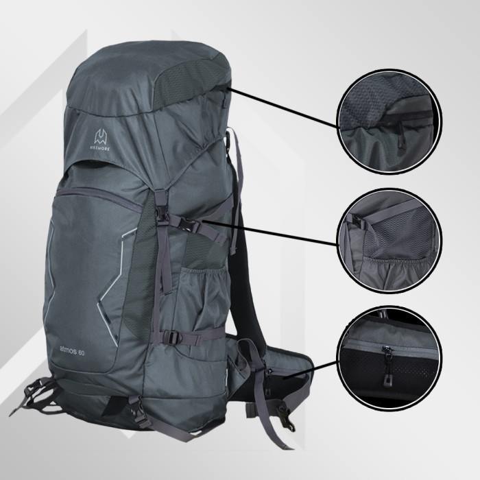 Tas Gunung Carrier Ransel Backpack Camping Hikemore Atmos Setara Eiger