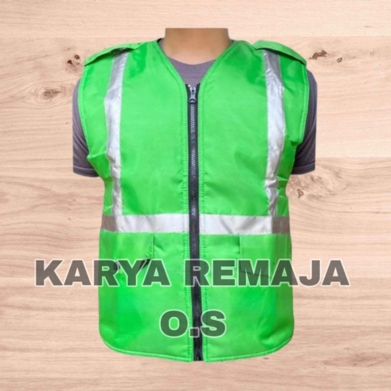 Rompi Murah premium Parasut Rompi ojek Rompi HIJAU Parkir Rompi safety Skotlet Parasut