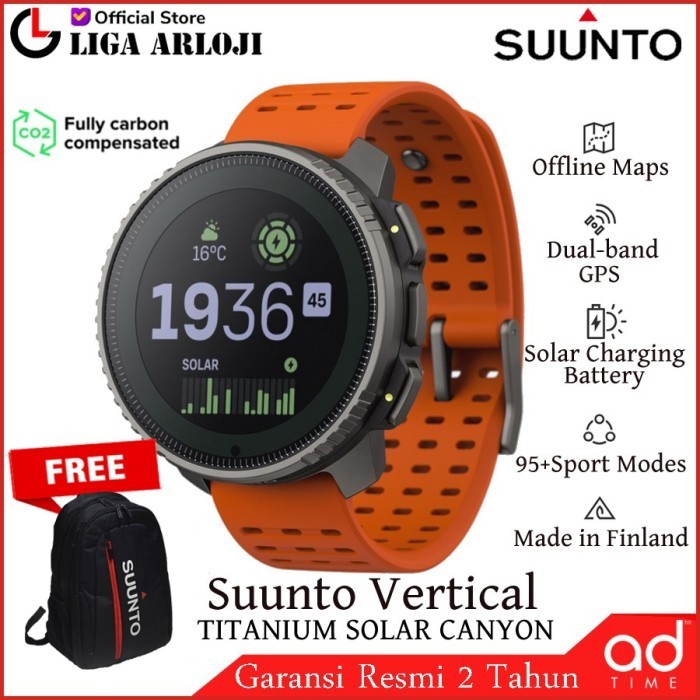 Suunto Vertical Titanium Solar Canyon Ss050861000 Jam Tangan Smart