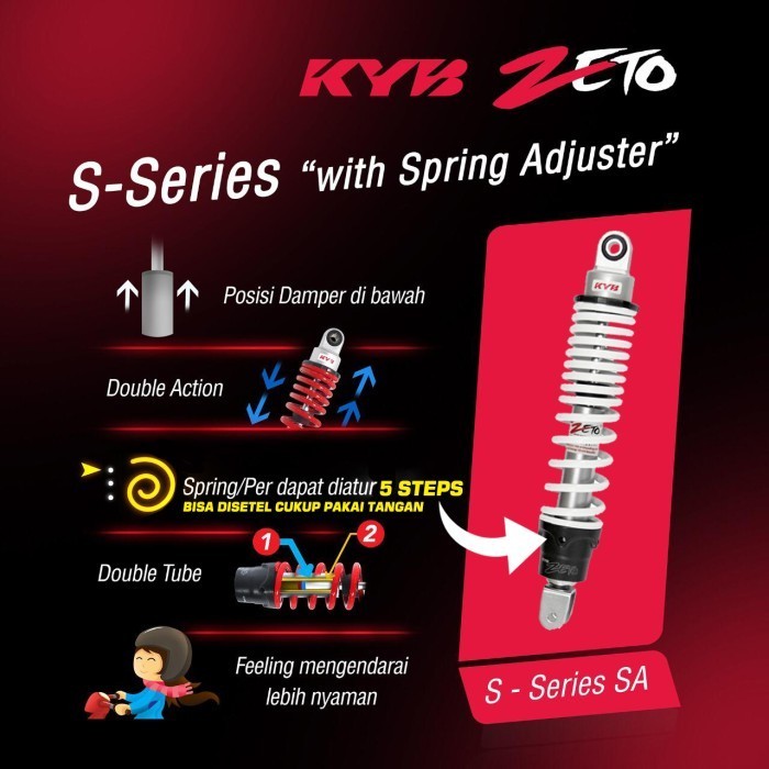 Shock Breaker Kyb Zeto Supra X Supra X 125 Karisma Revo Blade Shogun