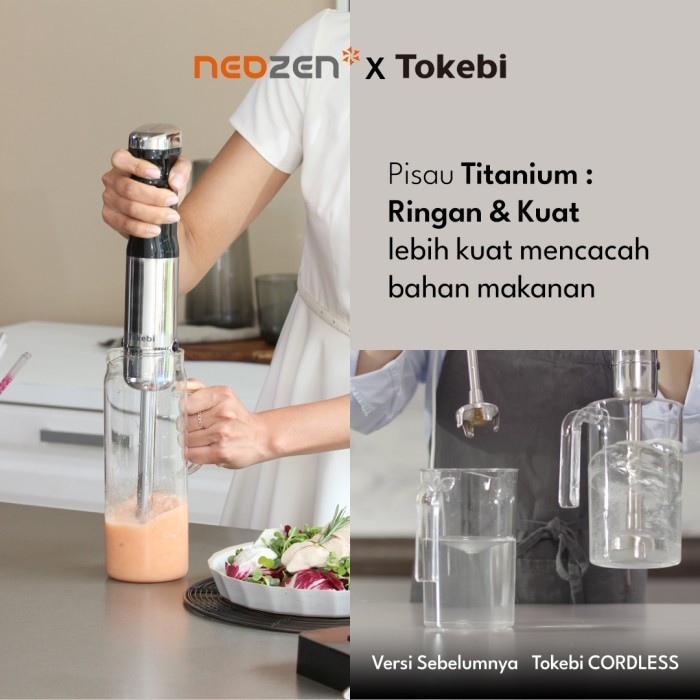 Tokebi Cordless Hand Blender / Blender Tangan Tokebi Tanpa Kabel