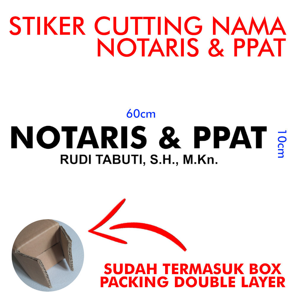 

Stiker Notaris Cutting Nama 60cm x 10 cm