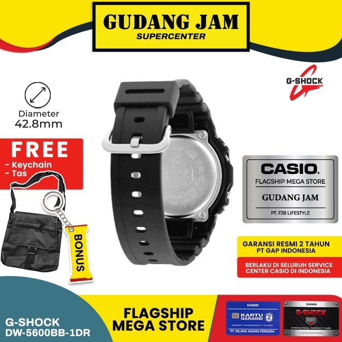 Gshock Dw-5600Bb-1Dr Dw-5600 Dw5600Bb Dw5600 Garansi Resmi 2 Tahun