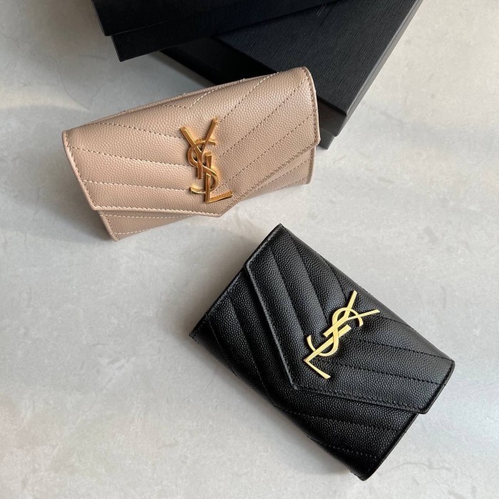 Ysl Monogram Small Envelope Wallet 4Cc+Open Compartement+Back