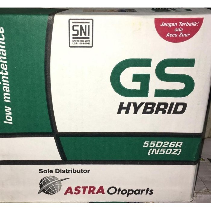 Aki Mobil Gs Astra Type Gs Hybrid 55D26R N50Z 12V 60Ah -12306