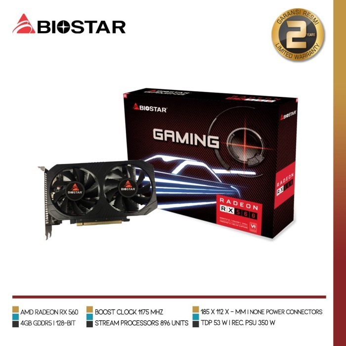 Biostar Radeon Rx560 Vga Radeon Rx560 4Gb Gddr5