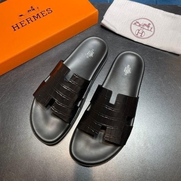 Sendal Branded / Sandal Casual Pria Super Mirror Vvip Ln Croco Leather Cosover12