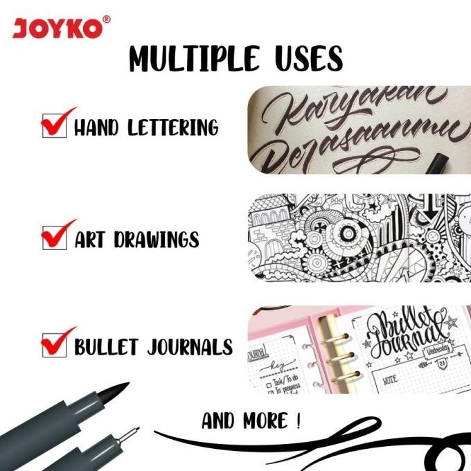 

Joyko Drawing Pen Dp-298SA12 Set 12 Pcs Waterproof Pena Gambar IS81