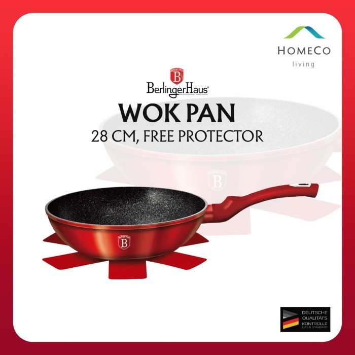 Berlinger Haus Wok 28 Cm / Panci Wajan Pengorengan Burgundy