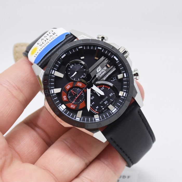 Casio Edifice Eqs-940Bl-1Avudf Jam Tangan Pria Analog Solar Kulit